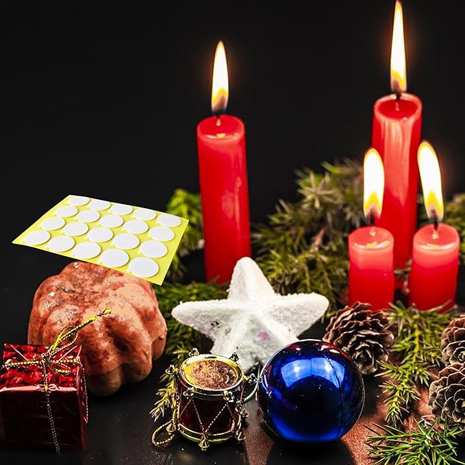 20 PCS Candle Wick Stickers,Candle Making Supplies,Double-Sided Heat Resistant Candle Wick Stickers Adhere Steady in Hot Wax Stickers,Hot Wax Stickers for Candle Making