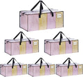 VENO 6 Pack Heavy Duty Moving Bags, Christmas Storage Bins with Lids, Clear Design, Alternative to Moving Boxes, Storage Bags for Clothes, Blankets, Comforters, Pillows, Camping (Clear, 6 Pack)
