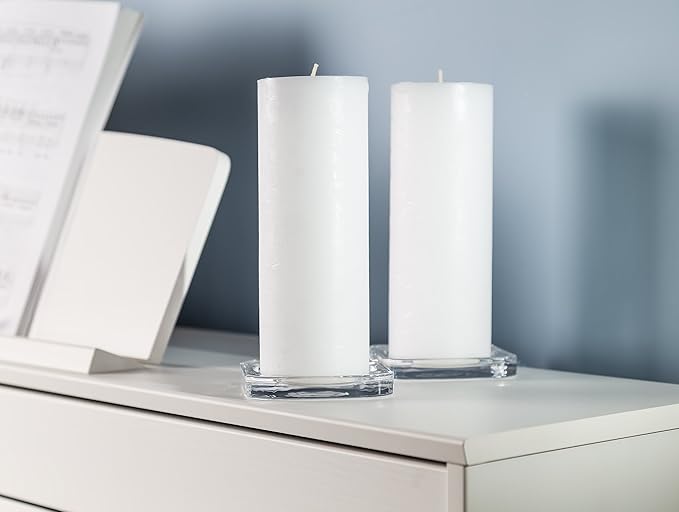 Melt Candle Pillar Candles, 2 Pack - Unscented Candles for Home, Church, Weddings, & More - 3" x 8", White