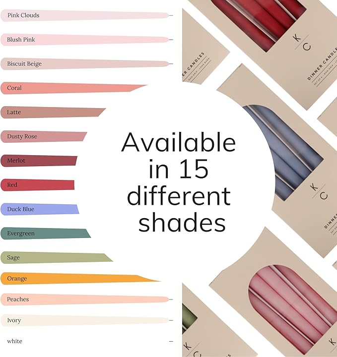 Tapered Dinner Candles - Soy & Paraffin Blend, Dinner Candles with Long-Lasting 7-Hour Burn for Stylish Homes - Candle in Curated Colors Ideal Gift for Hosts, Brides & Event Planners-Duck Blue