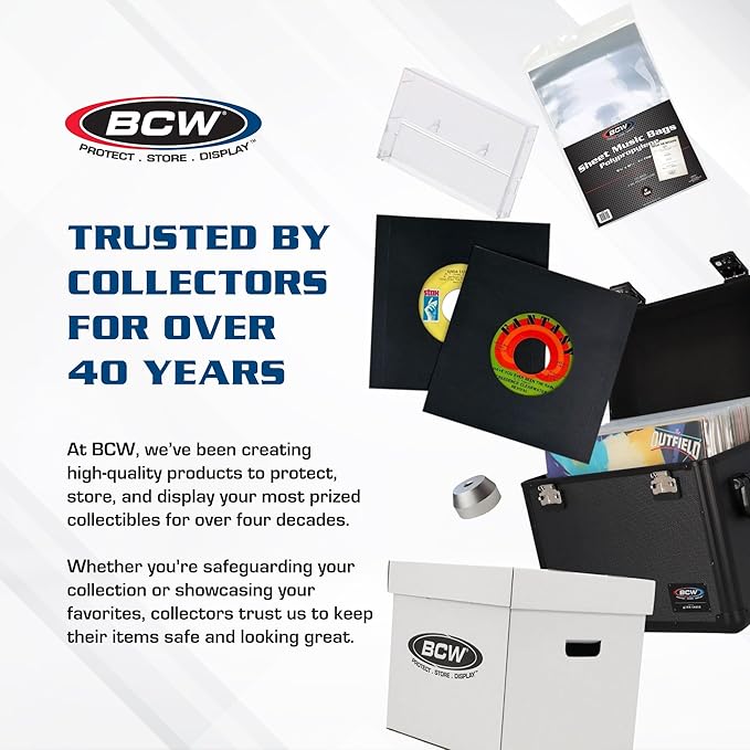 BCW CD Storage Box with Lid - 3 Pack | Holds 100 Jewel Cases | CD Organizer Case with 4 Compartments | Corrugated Storage Bin for Home & Retail | Compact Box for Jewel Case Storage