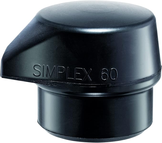 Halder Simplex Soft-Faced Mallet 3022.280 – Medium-Hard "Stand-Up" Rubber Inserts, Cast Iron Housing with Handle Protection Sleeve, Varnished Wooden Handle, 80mm, 6.4 lbs.