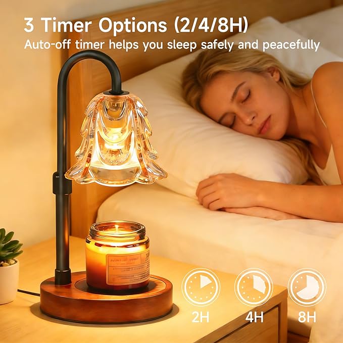 Candle Warmer Lamp with Timer & Dimmer, Electric Wax Melter for Jar Candles, Safe Flameless Candle Warmer Light for Bedroom, Home Decor & Gift
