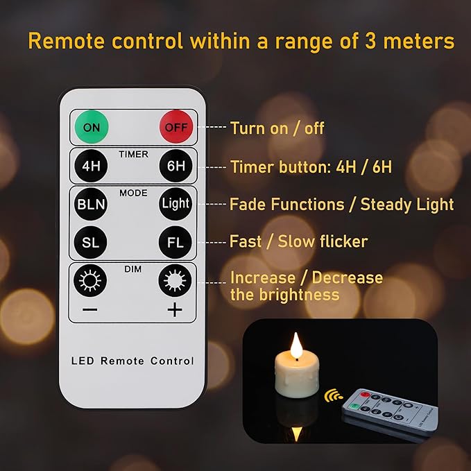 Daord Rechargeable LED Tealight Candle with Remote Control & Timer Flickering FlamelessTea Light Electric Fake Candles with USB Charging Cable for Halloween,Latern,Table,Xmas Decor (12pcs,Warm White)