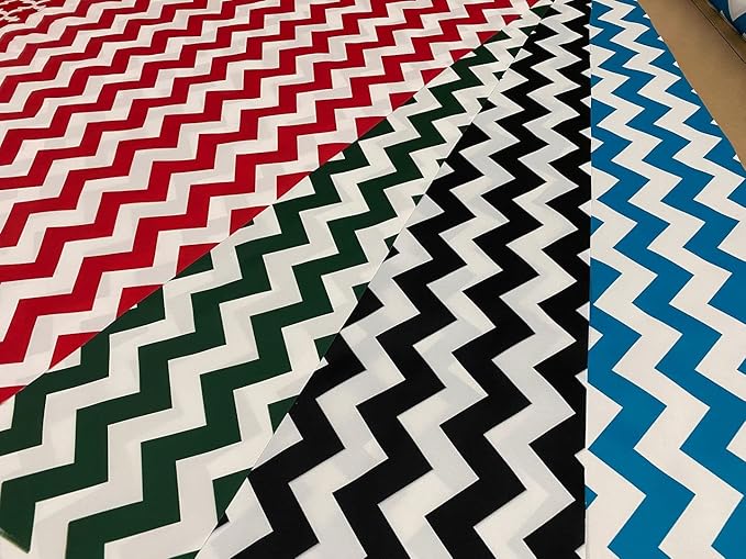 Mybecca Canvas Oxford Fabric Marine Waterproof Outdoor Awning 600 Denier Chevron Pattern Green/White (Cut Separate by Yard for Prime Orders-1 Yard) (60"x36")