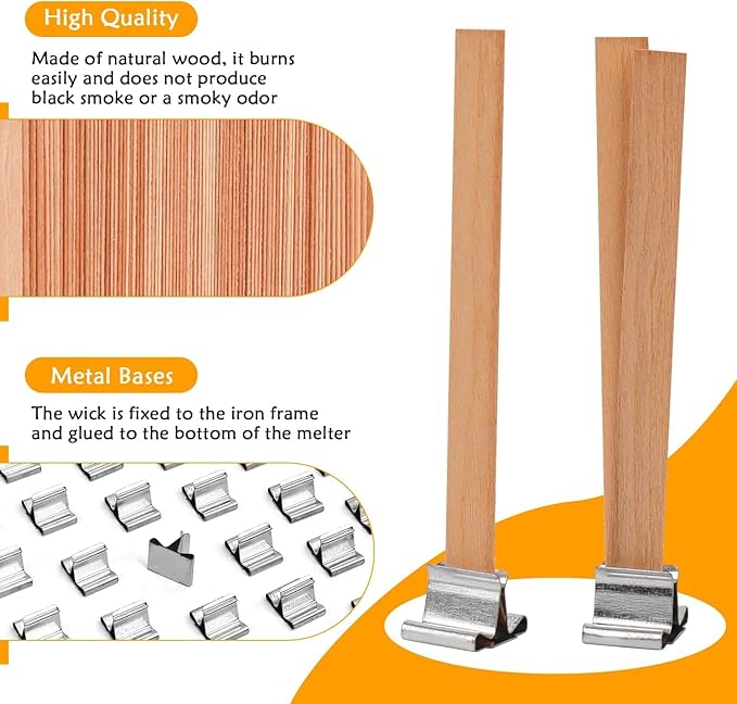 Candle Wicks for Candles Making,Including Melting Pot,2 Types Candle Wick,Wick Stickers,Wick Holders,Wick Placing Tube,All-in-One Starter Set for DIY Soy, Beeswax, Paraffin Candles