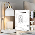 Marble Candle Warmer Lamp with Timer & Dimmer - Adjustable Height Electric Wax Melt Warmer fit for All Jar Candle Sizes, Premium Marble Base - Flameless Fragnance Lamp for Home Decor & Gifts