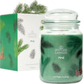 Pine Candle - Large 22oz Glass Jar with Wooden Wick 130 Hours Burn Time - Decorated Jar Within a Presentation Gift Box and Protective Shipping Box