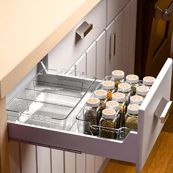 Yieach 6 Pack Pantry Organizers and Storage Bins,Large-Capacity Snack Organizer for Pantry Shelf,Bpa Free Refrigerator Organizers and Clear Fridge Organization and Food Storage Containers for Kitchen