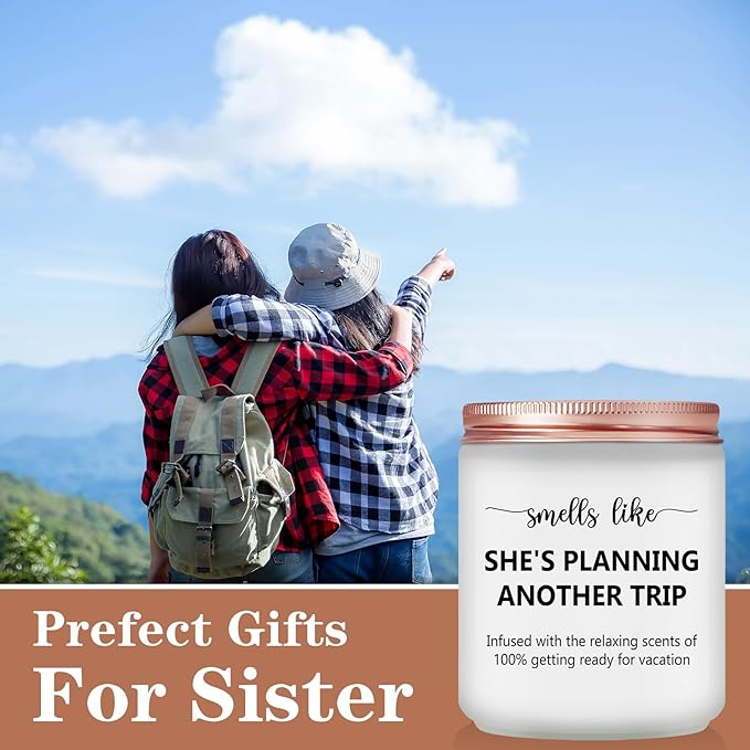Travel Gifts for Women, Men - Travelers, Tourist Unique Great Gifts - Best Christmas Creative Vacation Trip Gift for The International Traveler People Who Travel - Lavender Scented Candle