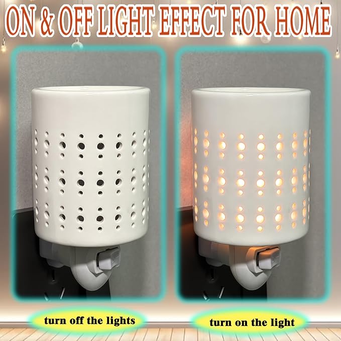Plug in Wax Warmer for Scented Wax melt Warmer scentsy Plug in Wax melt Warmer Electric Candle Warmer Home Decor Gifts for Women(White Porcelain Small dots)