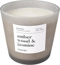 Hidden Label Amber Wood & Jasmine Scented Candle, Non Toxic 30oz Large 3-Wick Soy Wax Candle, Up to 100 Hours Slow Burn, Warm Floral Home Fragrance for Bedroom, Romance & Luxury Gift for Women