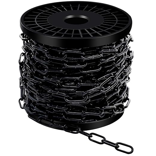 50 ft 1/8" Metal Hanging Chains Fixture Chain Decorative Chain Light Duty Chain Utility Chains for Hanging Plants, Basket, Light Fixture, Chandelier, Lamp (3mm 50ft)
