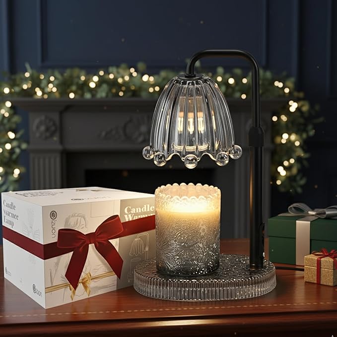 Candle Warmer Lamp with Timer - 6.3'' Dimmable Candle Lamp Warmer, Christmas Birthday Gift for Women & House Warming with Flameless Fragrance, Gray Lamp Warmer for Mom Gifts & Room Decor