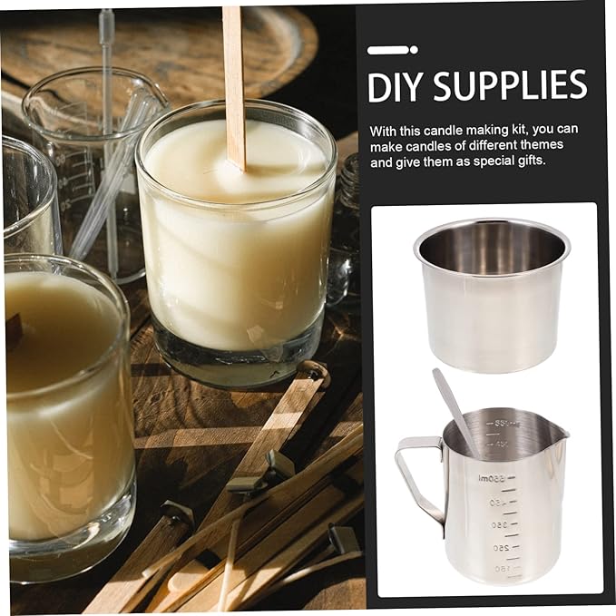 SEWOART 1Set Scented Candle Making Kit Complete Candle Making Tools with Wax Melting Cup for Homemade Candles for Beginners and Craft Enthusiasts