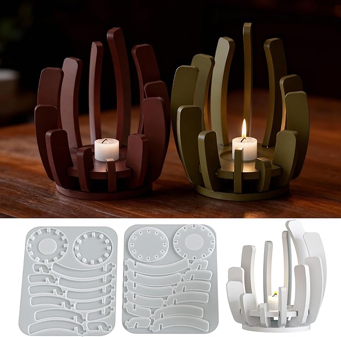 Candle Holder & Resin Mold - Resin Casting Silicone Molds for Home Decor & Candle Making Wave Spiral Mold