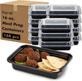 Karat Meal Prep Containers [16 oz - 150 ct] Reusable & Disposable Take Out Containers with Lids - Microwave & Dishwasher Safe Bento Boxes