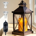 Candle Warmer Lamp with Timer,Dimmable Farmhouse Candle Lamp Warmer,Fully Enclosed and Hanging Up Designed Candle Warmer Vintage Lantern Lamp,Compatible with 3 Wick Candles Jars - Coffee