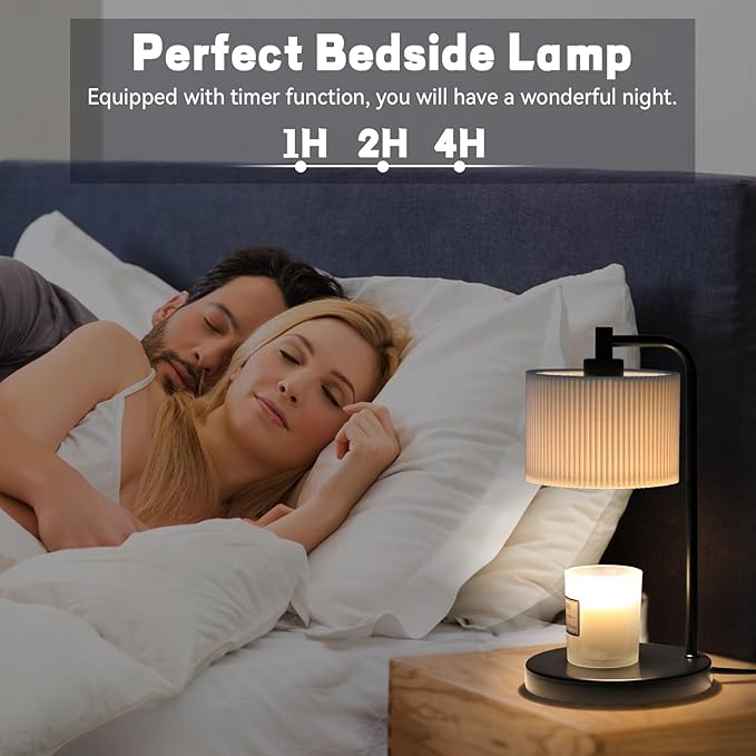 NITOWOLF Candle Warmer Lamp with Timer, Dimmable Candle Wax Warmer Electric Candle Lamp for Scented Candles with Bulbs, Christmas Gifts House Warming Gifts Home Decor (Black)