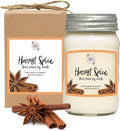 Aira Soy Candles - Organic, Kosher, Vegan, in Mason Jar w/Therapeutic Grade Essential Oils - Hand-Poured 100% Soy Candle - Paraffin Free, Burns 110+ Hours - Fall Candle - Harvest Spice -16 Ounces