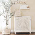 PHI VILLA White Accent Cabinet with Doors, Antique Storage Sideboard and Buffet Cabinets