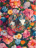 Disco Ball Stamped Cross Stitch Kits for Adults - Flower Embroidery Kits for Beginners Adults,11 CT Patterns Dimensions Counted Cross Stitch Kits for Adults Arts Craft 12x16 inch