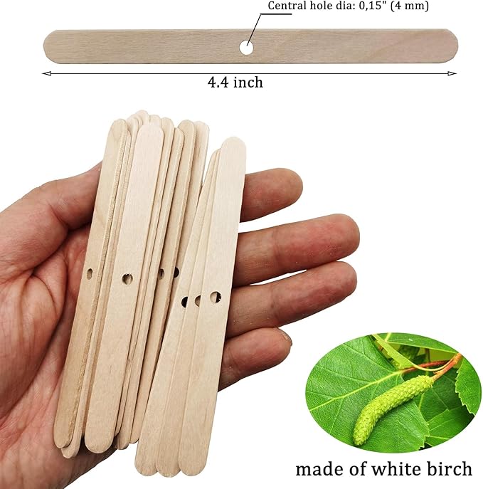 MILIVIXAY Wooden Candle Wick Holders,Candle Wicks Centering Device - Candle Centering Tool, 120 Pack