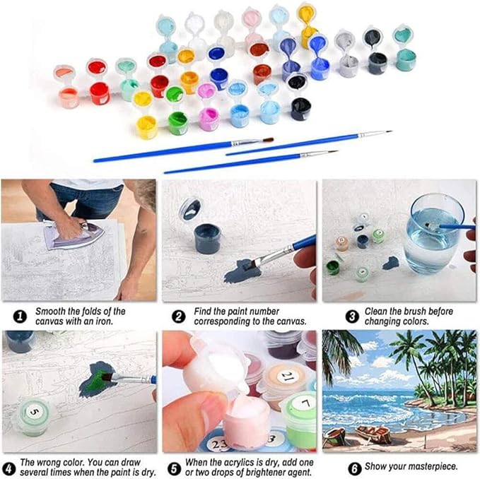 NEGEKFKX 2 Pack Christmas Paint by Numbers Kit for Adults Beginner with Framed,Jesus Easy Adult Paint by Number Kits on Canvas DIY Painting for Beginners Art by Numbers for Home Wall Decor 10x12 Inch