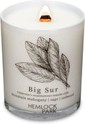 Hemlock Park Travel Inspired Passport Crackling Wood Wick Candle Handcrafted with Natural Plant-Based Coconut Wax (Standard 7.2 oz, Big Sur | Mountain Mohogany, Sage, Redwood)