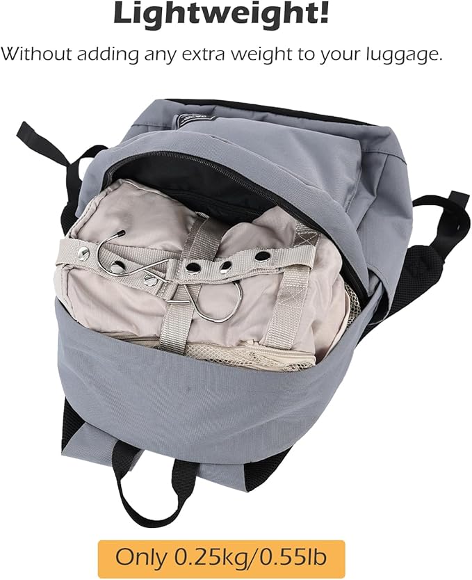 TABITORA Travel Luggage Organizer Hanging Packing Cubes Portable Hanging Shelves Carry on Closet for Suitcase with 2 Hooks,Collapsible(Beige,S)