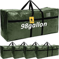 Windyun 4 Pack 98 Gallon Extra Large Moving Bags XXL Heavy Duty Storage Bag with Strong Zipper Handle Jumbo Big Tote Box Foldable for College Dorm Travel Clothes Duffle Blanket Pillow(Army Green)