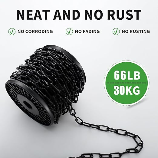 100 ft 1/8" Metal Hanging Chains Fixture Chain Decorative Chain Light Duty Chain Utility Chains for Hanging Plants, Basket, Light Fixture, Chandelier, Lamp (3mm 100ft)