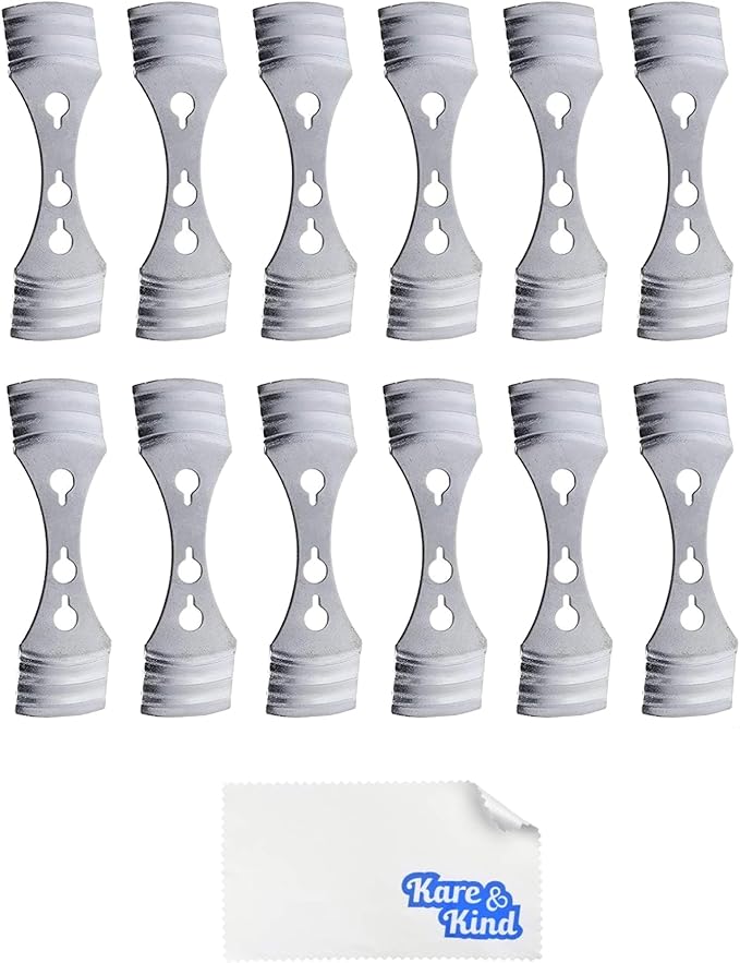 Pack of 12pcs Metal Candle Wick Centering Devices - Kare & Kind® Retail Packaging (Wick Centering Device, Silver)