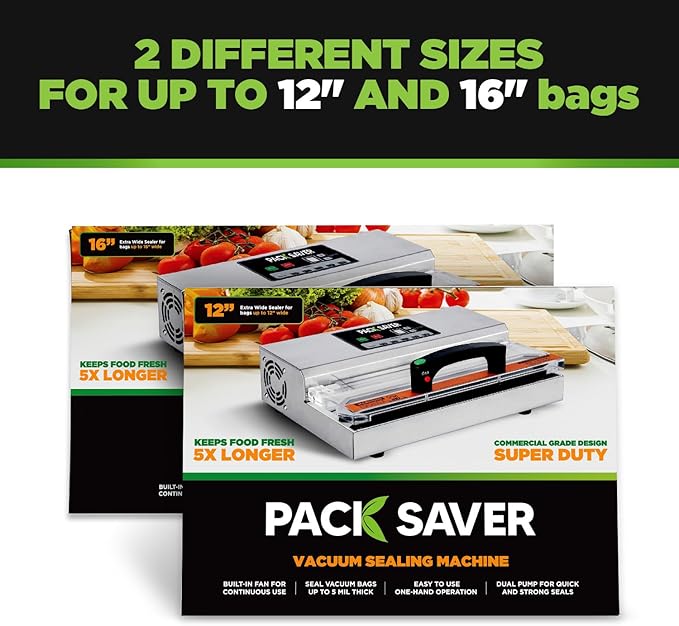 Vacuum Sealing Machine, Extra Wide, Dual Pump, One-Hand Operation, Built-In Fan, Commercial Grade, Versatile and Multifunctional (Extra Large)