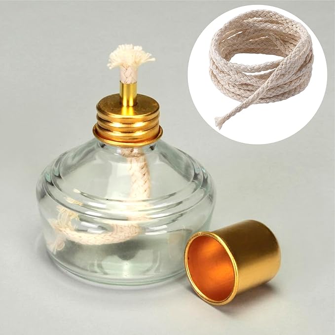 32.75 Ft Cotton Wicks for Oil Lamps, 1/8 Inch Braided Round Candle Wicks Replacements, Candlemaking Supplies (10 m)