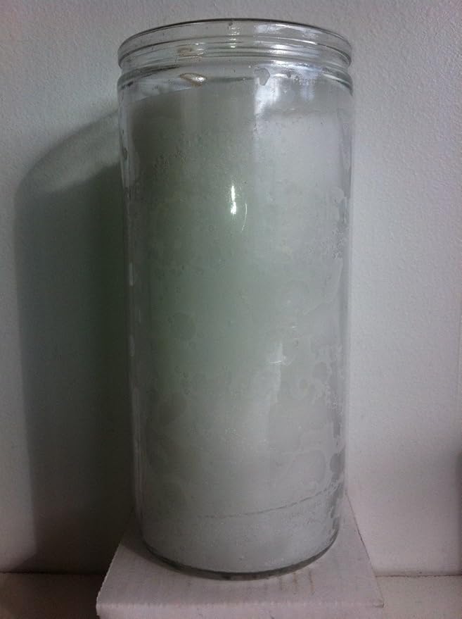 White 14 Day Unscented 1 Color Candle in Glass