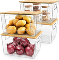 IDEATECH Kitchen Organizers and Storage, Stackable Kitchen Counter Organizers for Onion, Potato, Fruit, Produce, Vegetable ( 2+ 2Set)