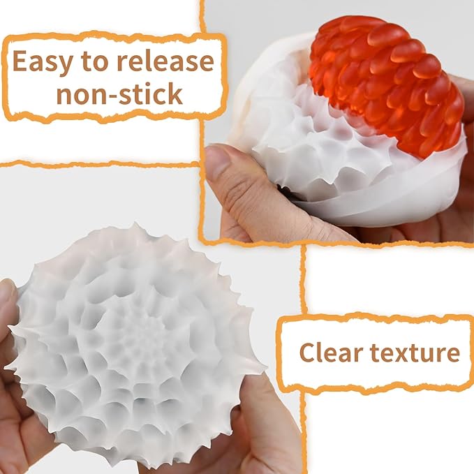 3 Pack Flower Candle Molds, 3D Peony Mum Molds Set Large + Medium + Small Chrysanthemum Silicone Molds for Candles Soap Epoxy Resin Clay Plaster Home Décor Handmade Gift