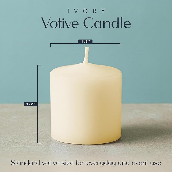 Votive Candles Unscented Candles for Wedding Centerpieces Ivory, Pack of 72 Dripless Wax for Parties, Aromatherapy, Devotional, Home Décor, Spas & Holiday Gifts – Royal Imports