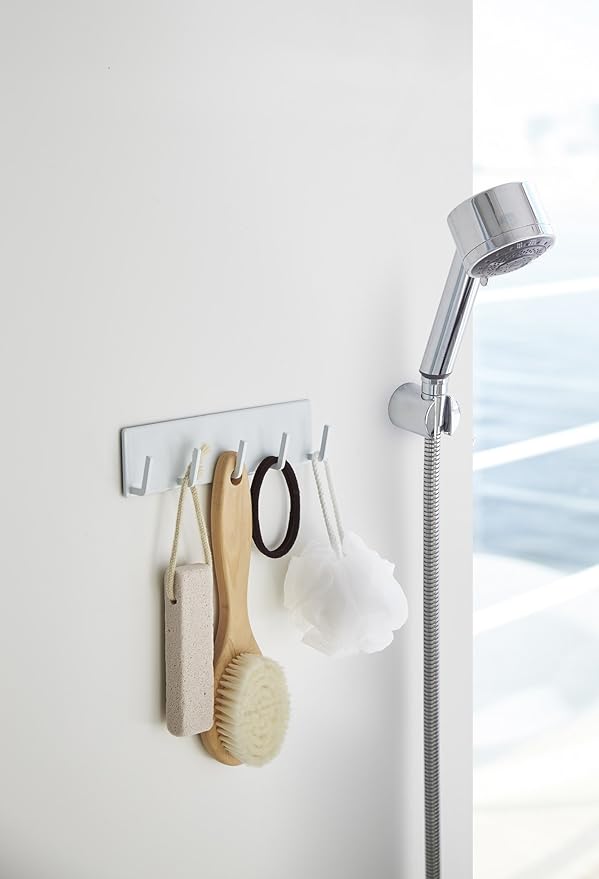 Yamazaki 3271 Magnetic Bathroom Hook, White, Approx. W 7.1 x D 1.6 x H 2.0 inches (18 x 3 x 5 cm), Tower Tower, Bathroom Storage, Bathroom, Bath Rack,