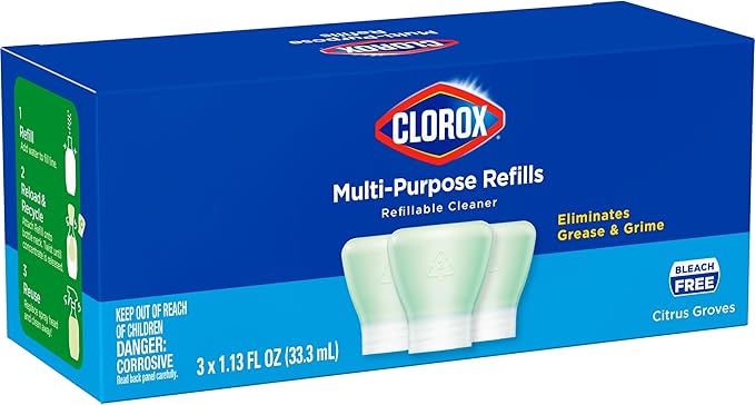 Clorox Multi-Purpose Spray Refill, Household Essentials, 3x1.125fo Concentrated Refills