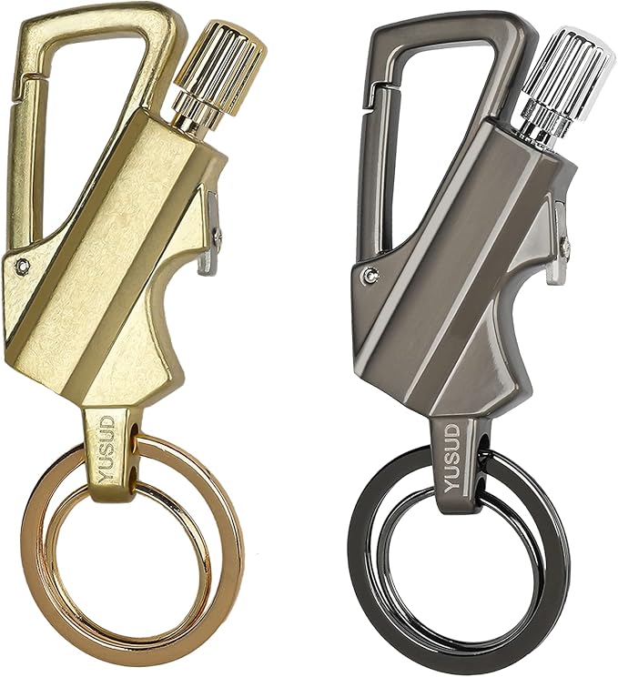 YUSUD 2 Pack Permanent Match Infinity Lighter with Multitool Keychain Bottle Opener, Reusable Waterproof Match Strike Anywhere, Forever Flint Fire Starter for Outdoor Survival, for Men