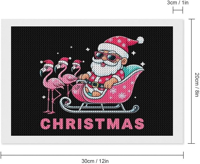 AIVKIEJK Diamond Painting Kits for Adults - Christmas Santa Flamingo Xmas Painting DIY 5D Full Drill Diamond Dots Paintings with Diamonds Gem Art and Crafts Home Decor 8"x12"