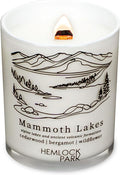 Hemlock Park Travel Inspired Passport Crackling Wood Wick Candle Handcrafted with Natural Plant-Based Coconut Wax (Standard 7.2 oz, Mammoth Lakes | Cedarwood, Bergamot, Wildflower)