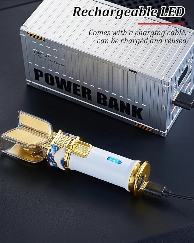 Cool Jet Flame Lighter - Windproof Torch Lighters, Spark Lence Design, Reusable Fire & Light System, Visible Fuel Tank, with Elegant Gift Box(Gas Not Include)