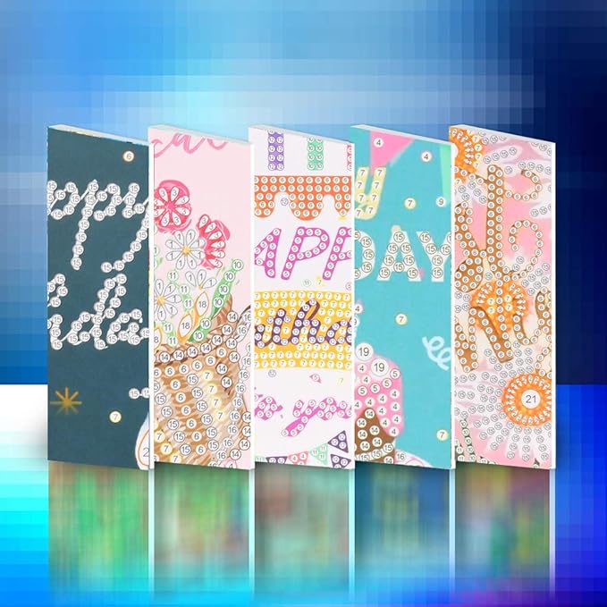 12pcs Painting Christmas Postcards Christmas Embroidery Kit 5D DIY Painting Greeting Card 15x15cm Art Craft for Birthday Festival