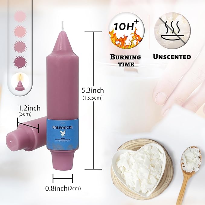 Handmade Unscented Long-Lasting Gradient Pink Taper Candles – Twist Design, Elegant Smooth Flame, Smokeless 5inch Candle Set for Home Decor, Weddings