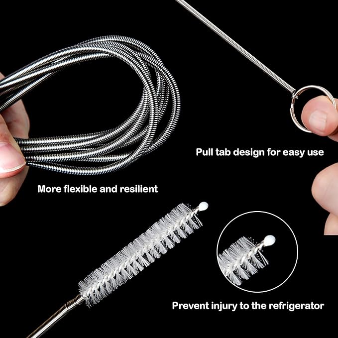 2PCS 60 Inch Ultra Long Stainless Steel Cleaning Brushes, Reusable Drainage Pipe Dredging Tools, Flexible Feed Pipe Brush for Automotive Drainage Outlets