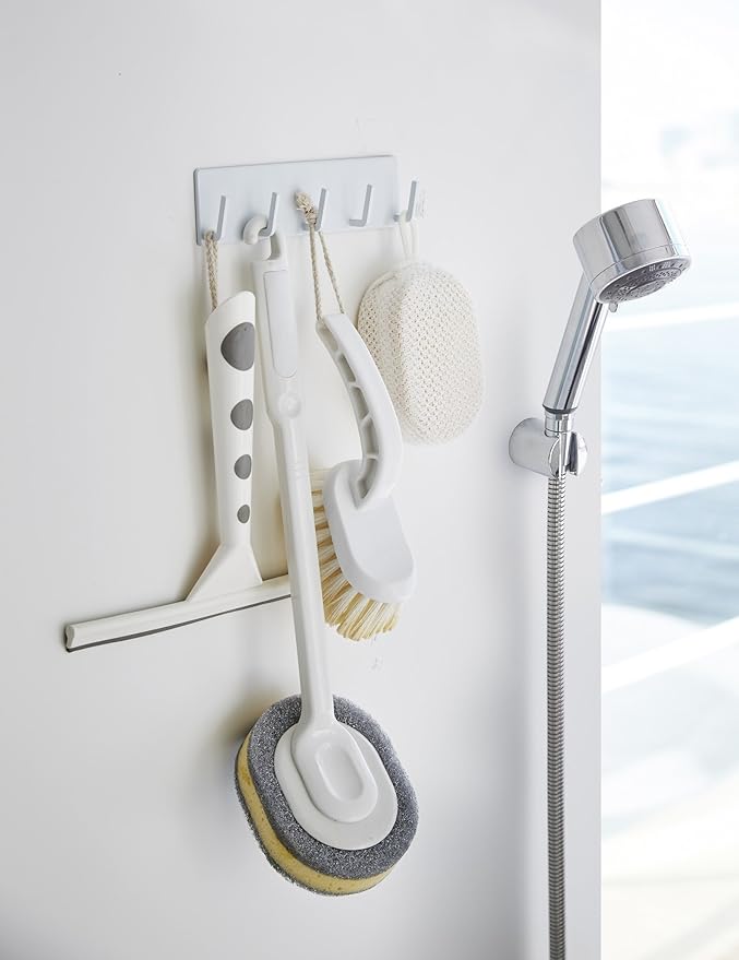 Yamazaki 3271 Magnetic Bathroom Hook, White, Approx. W 7.1 x D 1.6 x H 2.0 inches (18 x 3 x 5 cm), Tower Tower, Bathroom Storage, Bathroom, Bath Rack,