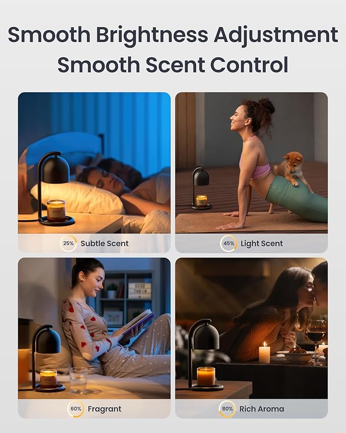 SwitchBot Smart Candle Warmer Lamp with Timer & Voice Control (Dark Black)